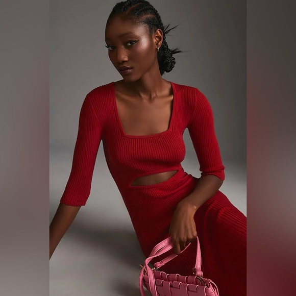 NWOT Favorite Daughter ‘The Crush Cutout Dress’ In Cherry Red Size Medium - Picture 4 of 14